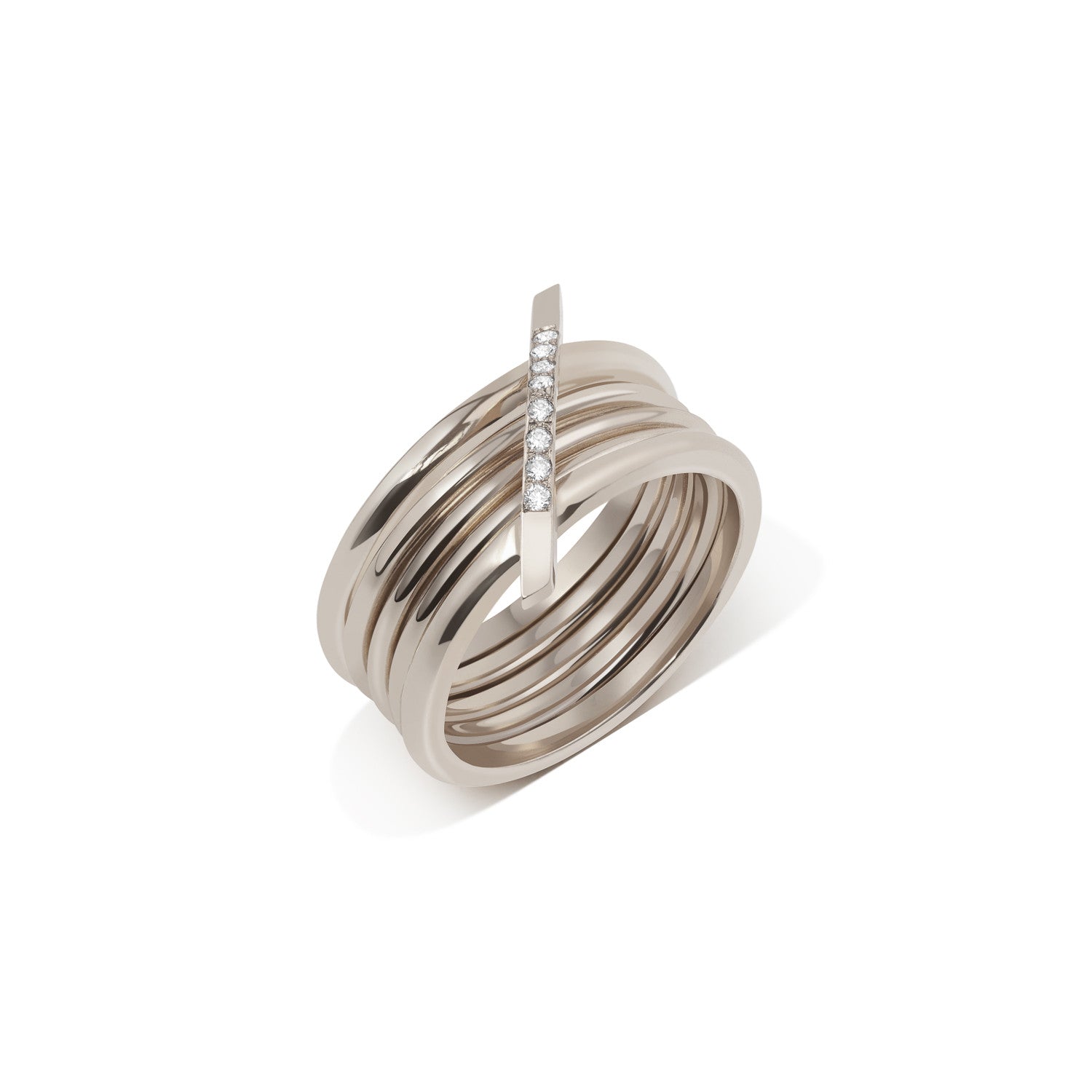 White Diamond Border Ring - Gillian Steinhardt Jewelry