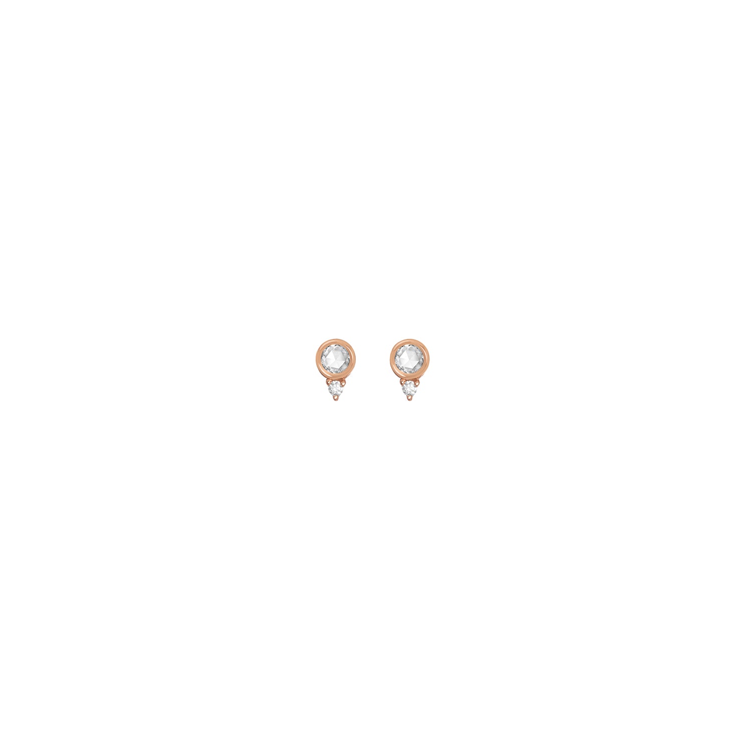 Gillian Steinhardt 14K Gold Small Venus Stud Earrings with White Diamonds