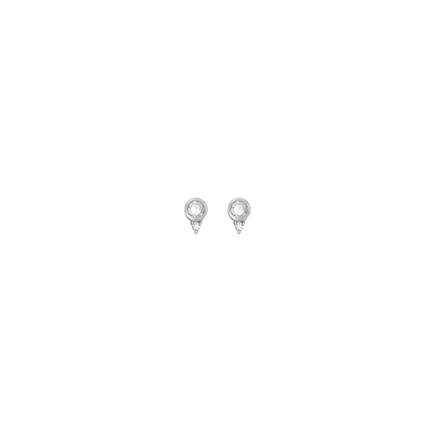 Gillian Steinhardt 14K Gold Small Venus Stud Earrings with White Diamonds