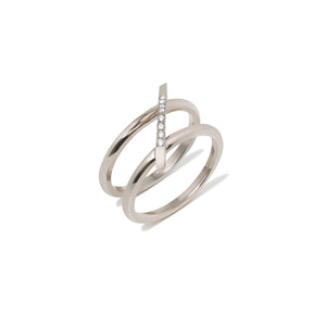 White Diamond Border Ring - Gillian Steinhardt Jewelry
